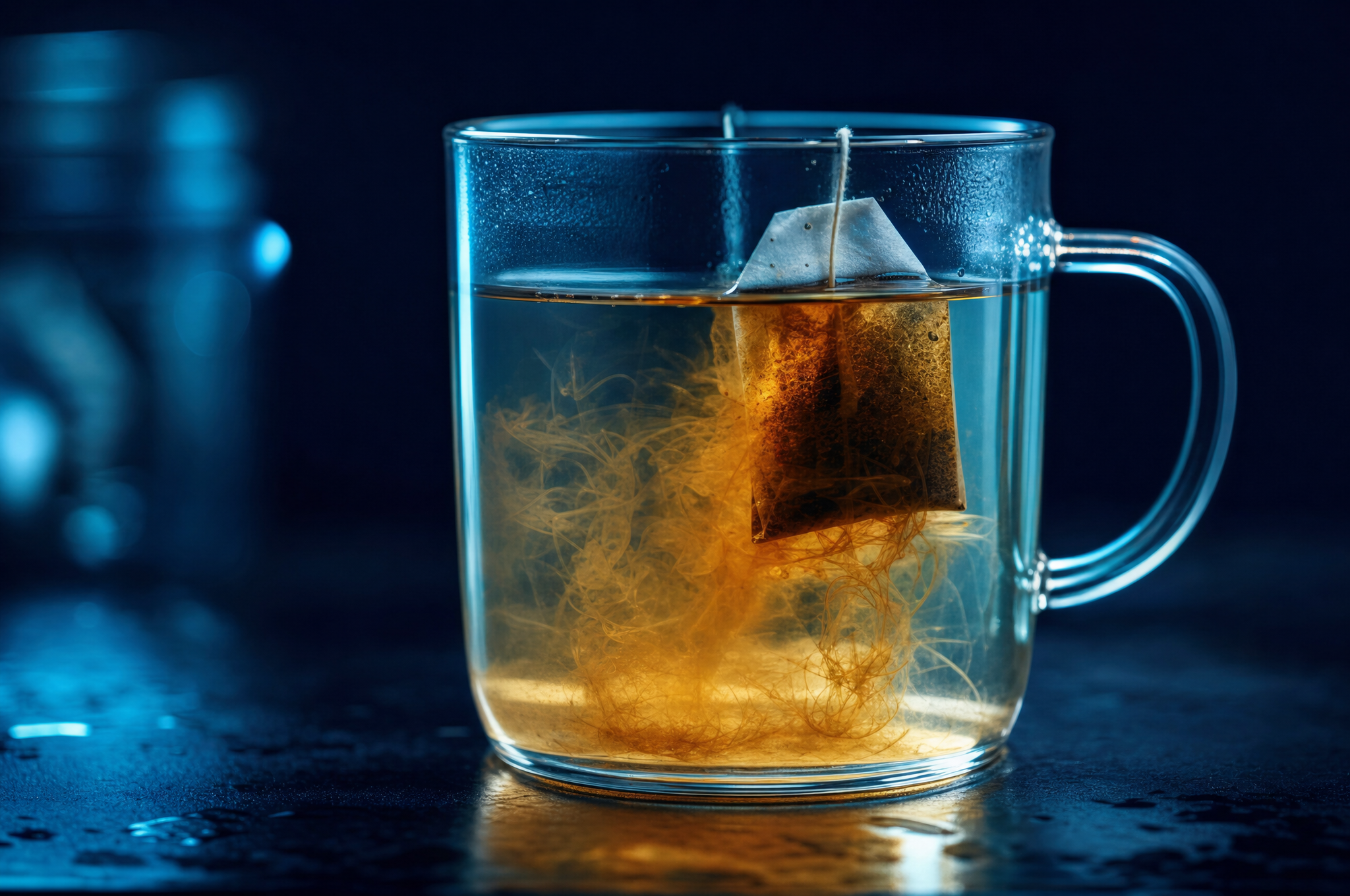 Tea diffusing in water