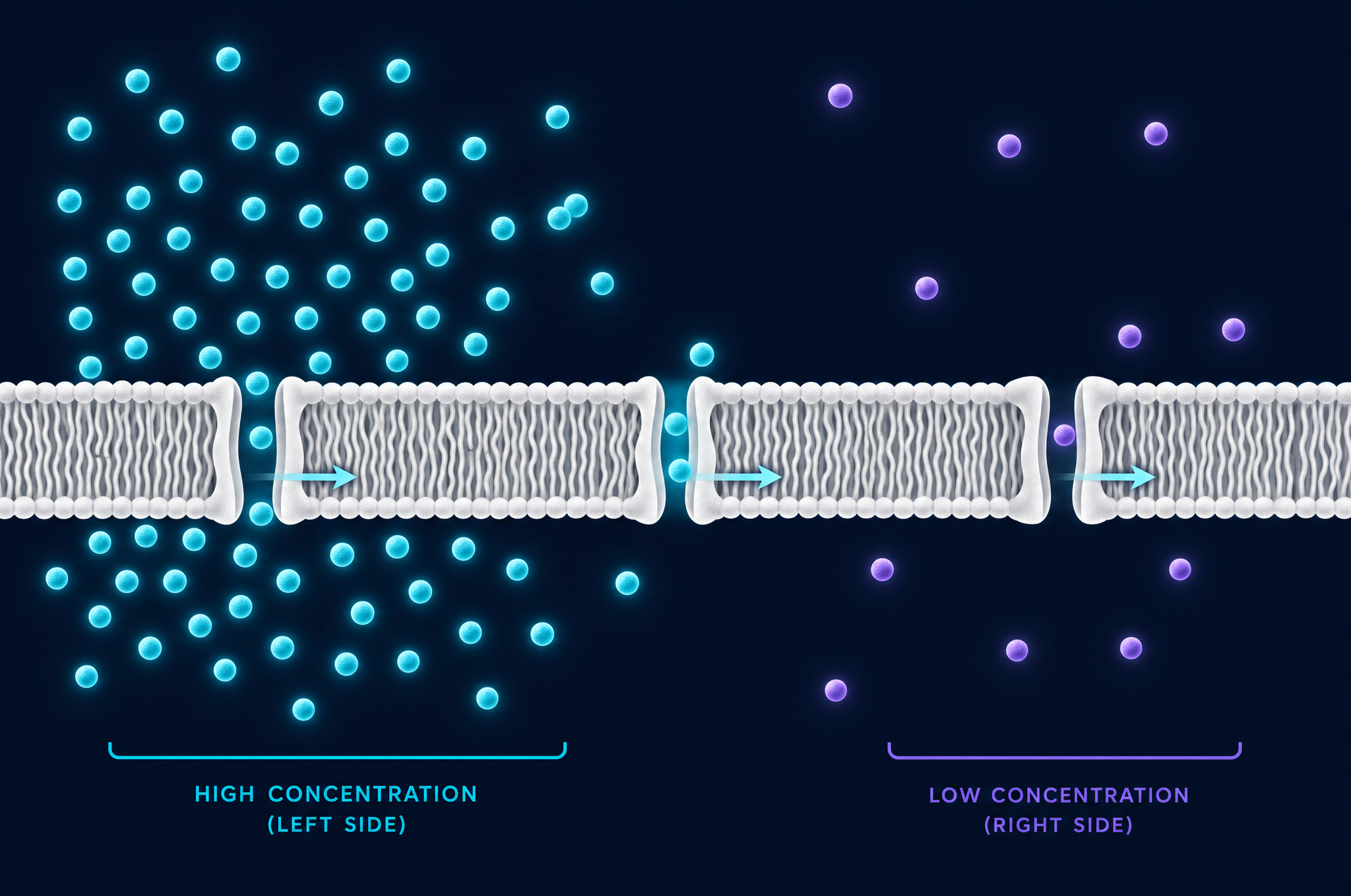 Diffusion through a membrane